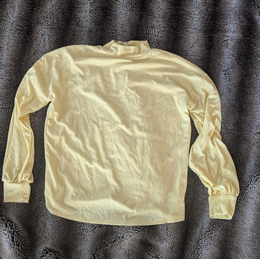 Amuse Society Ribbed Turtle Neck Sweatshirt Top Long Sleeve